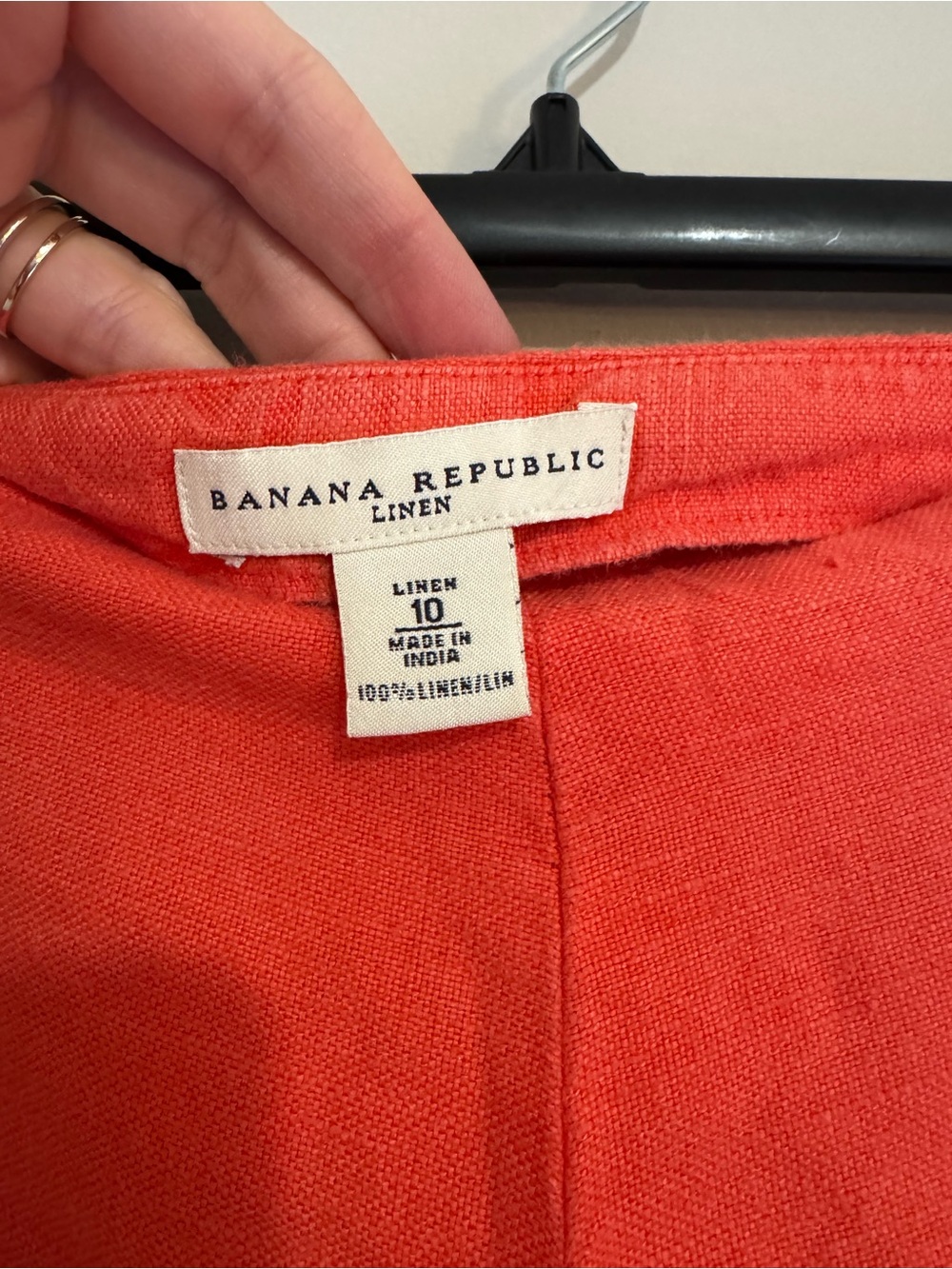 Womens Coral A-Line Linen Skirt - Picture 3 of 6